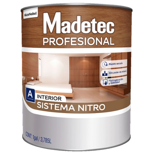 Madetec Sistema Nitro Sellador Altos Sólidos Incoloro Galón